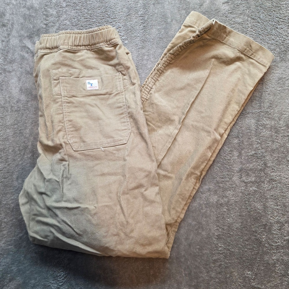 Southern Tide ST Campsite Chino Pants Mens 32x32 Beige Corduroy Elastic Waist